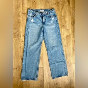 Zara Mid-Rise Straight Long Length Jeans